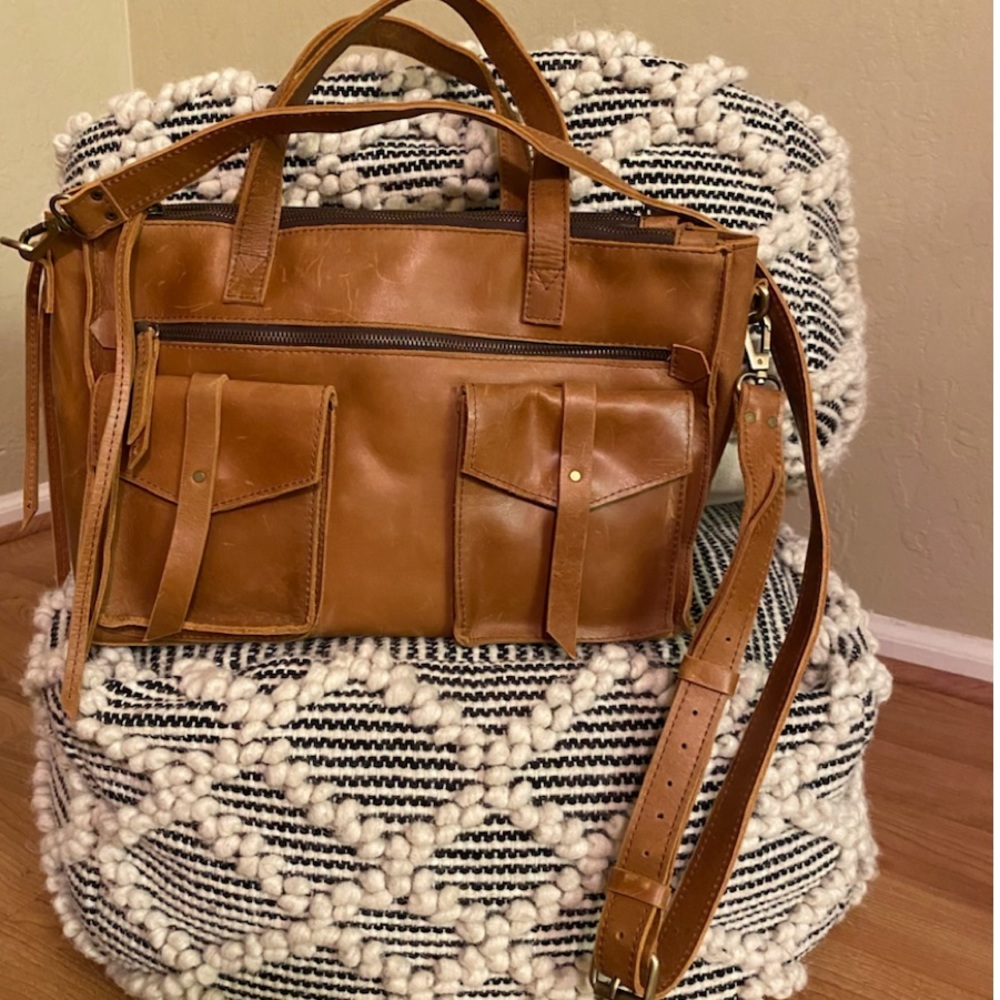 MAGNOLIA RAVEN & LILY LEATHER TRAVEL BAG/SOFT COMPUTER BAG